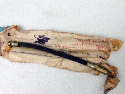 NOS 1965-69 Oldsmobile 液压制动软管,前鼓制动组件。 通用 # 9742518 — 第 1/4 张图片