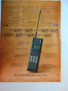 1989 Maxwell The $695 Portable Cellular Phone Vintage Print Ad - Bild 1 von 1