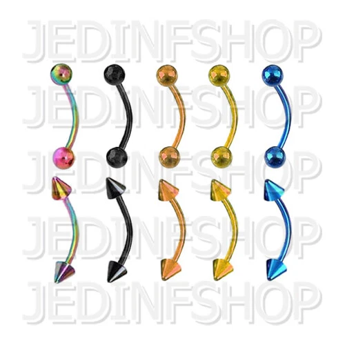 Barra de plátano con barra curva | 1,6 mm (14 g) - 14 mm | anodizado titanio - pico de bola Foto 1 de 1