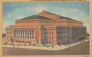 Auditorium comunale / centro comunitario - St. Louis, Missouri - litografia non spedita - Foto 1 di 3