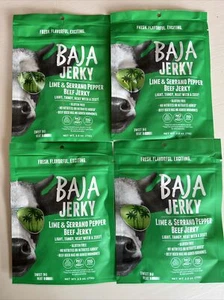 4 Packs Baja Jerky Beef Jerky Lime & Serrano Pepper 2.5 oz 3/23/23 nitrate free - Picture 1 of 5