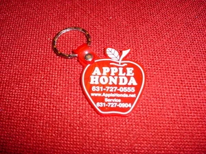 NEW HONDA CAR AUTOMOBILE KEYCHAIN WITH RED APPLE AND KEY RING PLASTIC - Picture 1 of 1