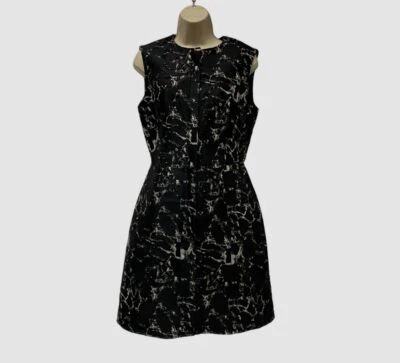 $1715 Vestido recto Balenciaga para mujer negro de seda sin mangas con cremallera talla FR40/US8 Foto 1 de 2