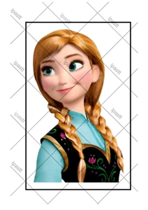 Topper de pastel comestible precortado princesa Anna de 3", 4", 5", 6", 7"" y 8"" de la princesa Anna de congelado - Imagen 1 de 1
