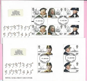 ROYAL MAIL 1982 Pair FDC's - MARITIME HERITAGE - Gutter Pairs - Fdi London WC - Picture 1 of 2