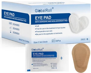 50 Pcs Adhesive Eye Patches, Eye Patches for Adults Eye Pad Disposable Eyepatch  - Picture 1 of 12