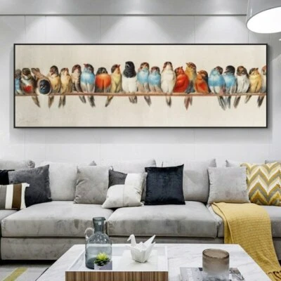 Pôster de parede arte antiga impressa em tela de pássaro pintura em tela decoração para casa - Imagem 1 de 4