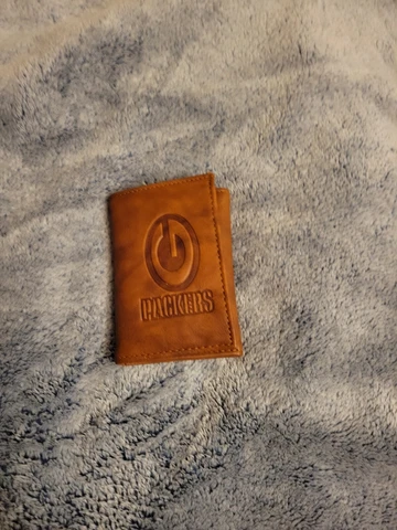 Green Bay Packers NFL Embossed Leather Trifold Wallet - Packers Brown Wallet Cover