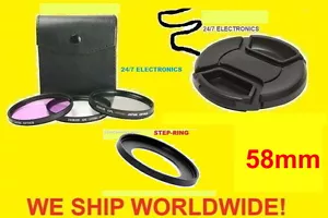 FILTER KIT+ADAPTER 49/58+CAP 58mm To CAMERA SONY NEX-3 NEX-C3 NEX-3N NEX3 /18-55 - Picture 1 of 11