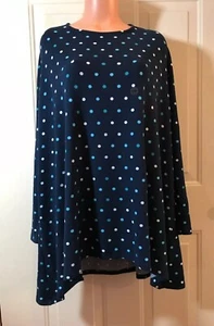 LANE BRYANT, Plus Sz 22/24, Polka Dot Sweater in Shades of Blue. NEW. - Picture 1 of 9
