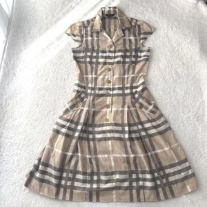 Burberry London Silk Blend Large Size Giganova Check Short Sleeve L Size Used - Picture 1 of 11