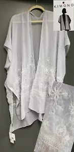 *SALE*NEW*Jessica McClintock~OS~GRAY ISH~one size~KIMONO TOPPER SHRUG*EMBELISHD - Picture 1 of 12