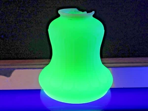 ANTIQUE VASELINE URANIUM GLASS LAMP SHADE 2 1/4" FITTER as is - Picture 1 of 16