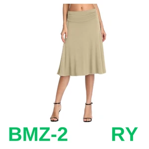 Urban CoCo Women's Ruched High Waist Knee Length Jersey A-Line Stretchy Flared,S - Picture 1 of 4