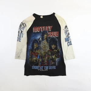 Vintage Motley Crue Shout At The Devil Tour Raglan T-Shirt Size Small Band 80s - Picture 1 of 10