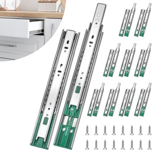 Soft-Close Drawer Slides Ball Bearing Full Extension 10"-28" 100lb Weight Limit - Picture 1 of 4
