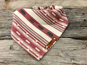 Bandana Hund, Taos Flanell Jacquard Mojave Streifen rot, Hund Bandana, traditionell - Bild 1 von 8