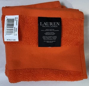 NUEVO CON ETIQUETAS JUEGO DE TOALLAS DE ALGODÓN NARANJA ORA VERANO WESCOTT LAUREN RALPH LAUREN WESCOTT 2 $34 - Imagen 1 de 3