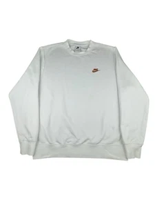 Nike weiß bestickt Rundhalsausschnitt Sweatshirt Größe Large Erwachsene Herren - Bild 1 von 14