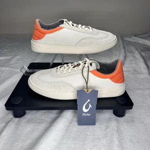 OLUKAI Punini Sneakers Shoes Off White Molten Orange Men’s 8 NWOB 10514-189U - Picture 1 of 7