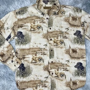 Morgan Creek Outfitters Lab Labrador Retriever Dog Print Button Up Shirt Boys XL - Picture 1 of 4
