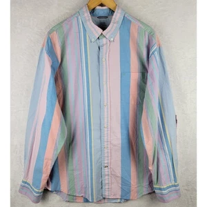 Izod Salzwasser Hemd Herren XL Langarm Button Down Tasche gestreift Büro Freizeit - Bild 1 von 10