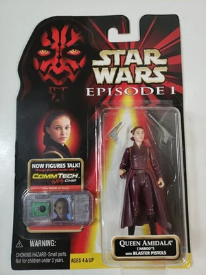 Figura de acción Star Wars Episodio 1 Queen Amidala Commtech Chip nueva tarjeta sin abrir  Foto 1 de 4