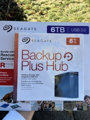 Seagate Backup Plus Hub 6TB Desktop Storage with Integrated USB - NEW SEALED - Image 1 of 2
