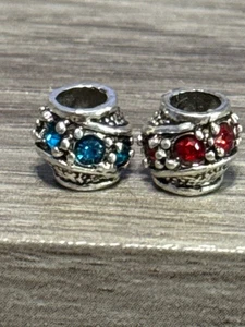 European Large Hole Spacer Beads With Stones 26 Pieces S12 - Picture 1 of 5