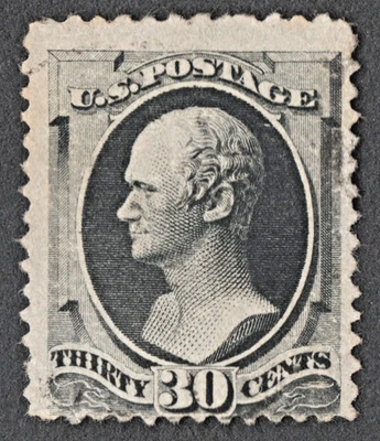 US Sc# 190 USADO {30c NEGRO HAMILTON } PAPEL POROSO SUAVE DE 1879 CV$ 90,00 Foto 1 de 2