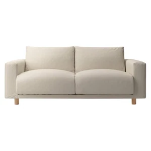 Muji Washed Cotton Canvas Sofa Book Body 2.5 Seater Feza Pocket Coil Cover Beige - Picture 1 of 4