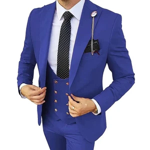 Men Suit 3 Piece Wedding Suits Groom Tuxedos Slim Fit Jacket+vest+pants - Bild 1 von 15