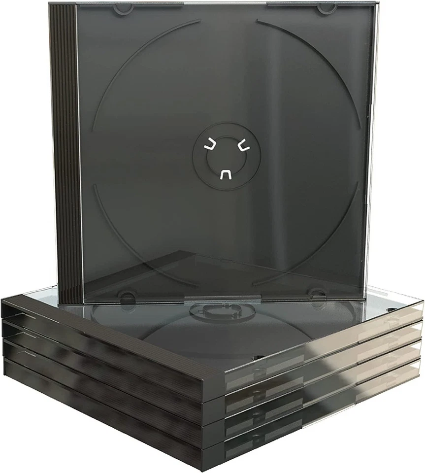 50 MediaRange Custodie Singole CD/DVD Clear Black Tray Jewel Case 10,4mm BOX22 - Immagine 1 di 1