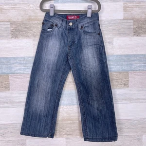 Levis 505 Straight Leg Jeans Blue Medium Wash Boys Size 5R 5 Regular - Picture 1 of 8