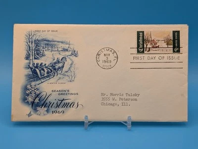 1969 Christmas FDC #1384 Artcraft CHRISTMAS FL PMK w/ Rosenthal Corp Letter - Image 1 of 4