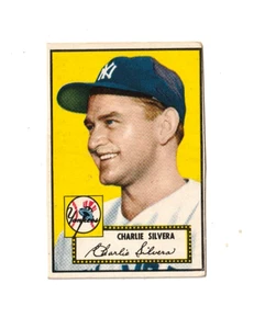 1952 Topps Baseball Charlie Silvera Rookie #168 Sehr guter Zustand + - Bild 1 von 2