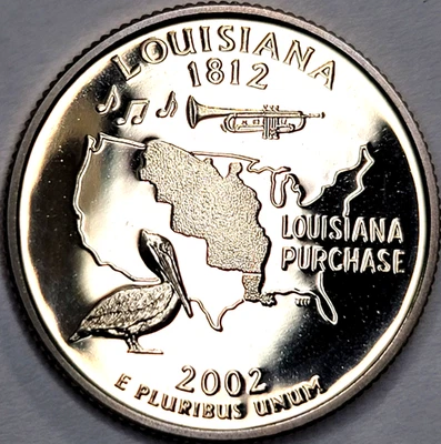 2002-S QUARTER GEM PROOF DCAM LOUISIANA STATE - Beautiful CN-CLAD Coin! - Image 1 of 4