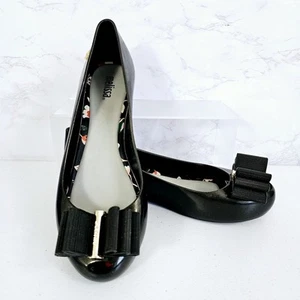 MELISSA X Jason Wu 8 Jelly Zaxy Twin Bow Front Ballerina Flats Peep Toe Classic - Picture 1 of 13