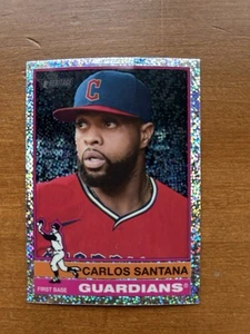 Carlos Santana 2025 Topps Heritage Silver Sparkle Chrome #233 - Guardians - Picture 1 of 2