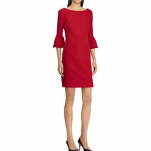 AMERICAN LIVING NEW Women's Solid Crepe Bell-sleeve Sheath Dress TEDO - Picture 1 of 2