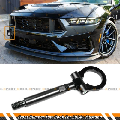 Para Ford Mustang S650 2024-25 Negro Anillo Plegable Tornillo Parachoques Delantero Gancho de Remolque Foto 1 de 4