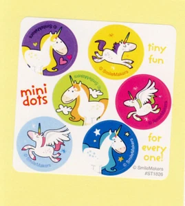 90 Adesivi Unicorno Mini Dot - Bomboniere per Feste - Ricompense - Foto 1 di 1