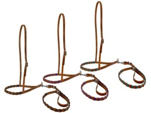 Showman Argentina Leather Braided Noseband Tie Down - Picture 1 of 5