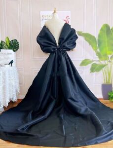 Wedding Cape With Big Bow Sleeves Detachable Train Brides Wraps 2M Bridal Cloak