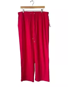 Calligraphie Womens Pull On Linen Pants XL NWT Drawstring Wide Leg Ankle Beach - Picture 1 of 11