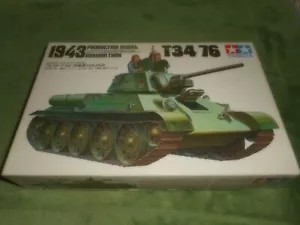 TAMIYA MM-158, 1/35 T34/76 1943 PRODUCTION MODEL VINTAGE PLASTIC MODEL KIT - Picture 1 of 3