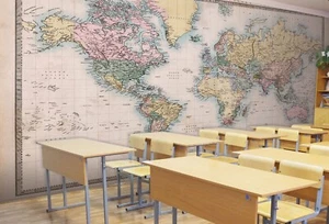 3D World Map A457 Business Wallpaper Wall Mural Self-adhesive Commerce Amy - Picture 1 of 11