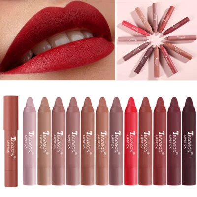 Women Nude Velvet Matte Lipstick Lip Gloss Waterproof Long Lasting Beauty Makeup - Image 1 of 4