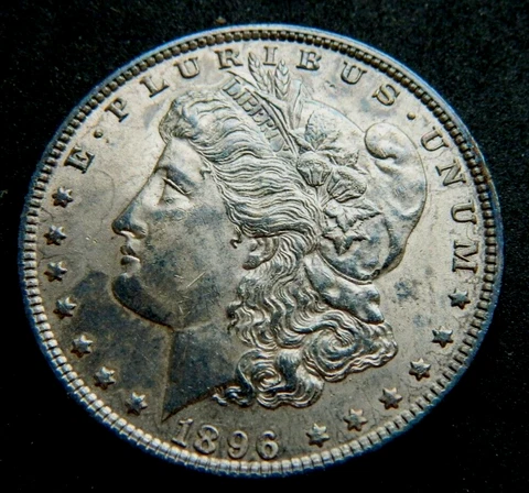 1896-p $1 Morgan Silver Dollar naturally toned Cover