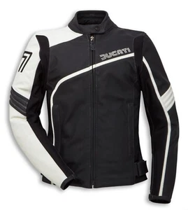 Ducati Lederjacke schwarz-weiß mit schwarzen Streifen - Bild 1 von 3